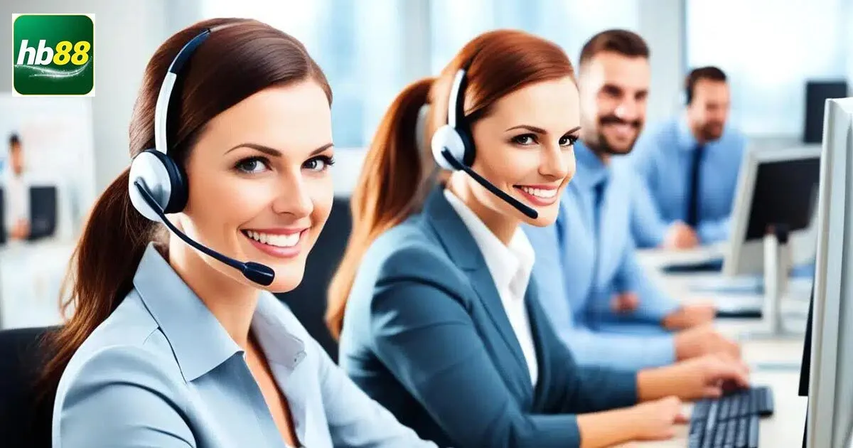 Đội ngũ nhân viên chăm sóc khách hàng HB88 đang trực tổng đài chuyên nghiệp - Chăm sóc khách hàng